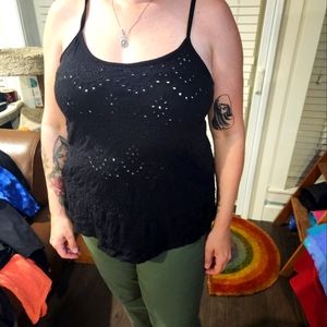 Torrid black eyelet tank